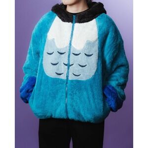 Juniper Creates Ari Plush‎ Owl Jacket Blue/Green Zip Hooded 2XL New With Tags